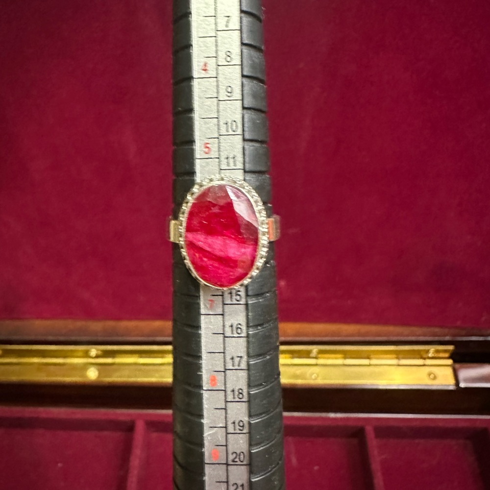 Vtg HUGE Natural Ruby Ring in Sterling Silver